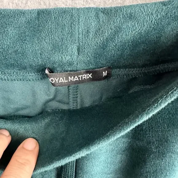 Royal Matrix 2 Piece Velour Tracksuit Women's Size M Green Full Zip Pull On Pant - Picture 4 of 9